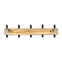 Black and Brown 5-Hook Coat Rack