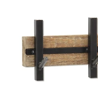 Black and Brown 5-Hook Coat Rack