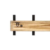 Black and Brown 5-Hook Coat Rack