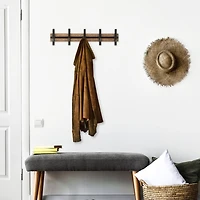 Black and Brown 5-Hook Coat Rack