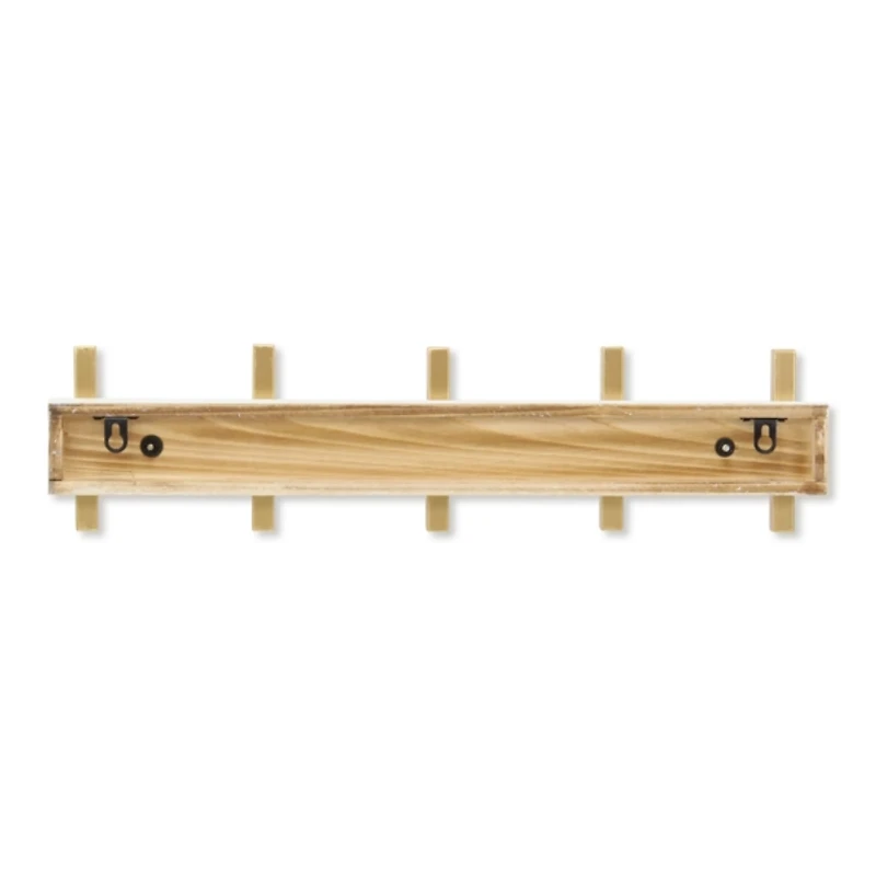 Gold and White 5-Hook Coat Rack