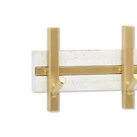 Gold and White 5-Hook Coat Rack