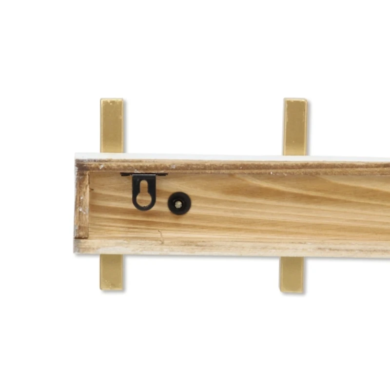Gold and White 5-Hook Coat Rack