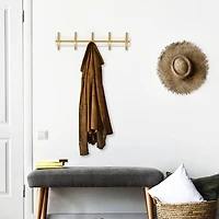 Gold and White 5-Hook Coat Rack