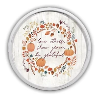 Round Be Grateful White Framed Wall Plaque