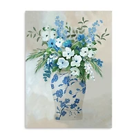 Blue Floral Jar Canvas Art Print