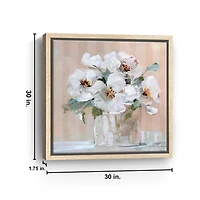 Soft Elegant Floral Framed Canvas Art Print