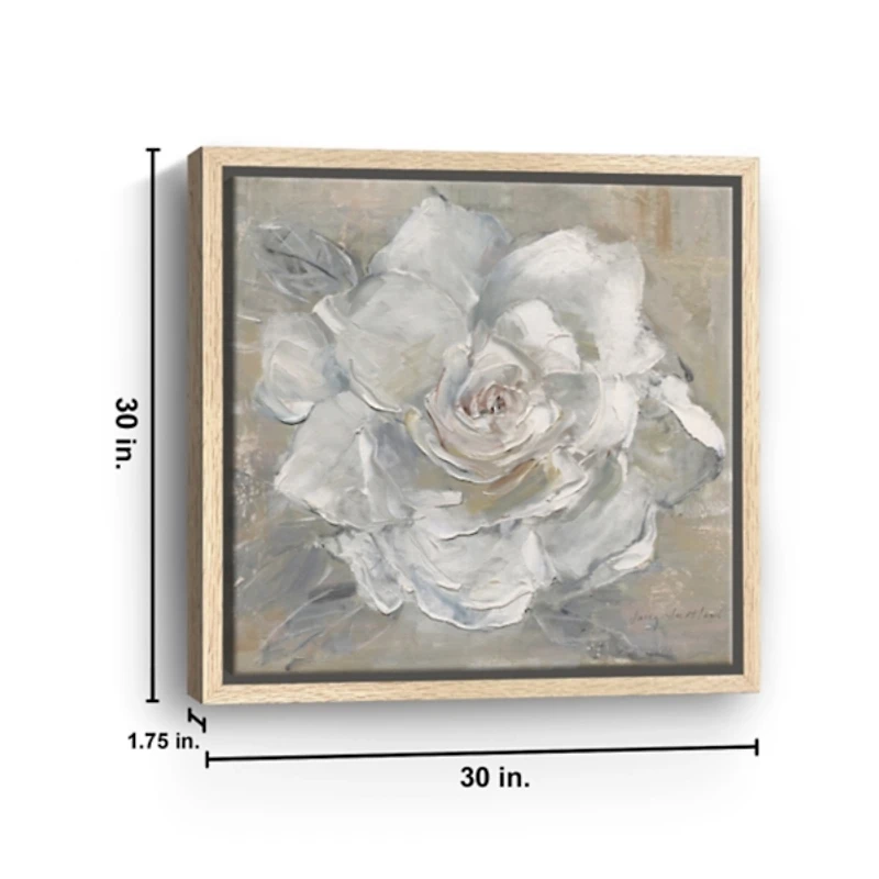 White Gardenia Flower Framed Canvas Art Print