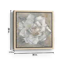 White Gardenia Flower Framed Canvas Art Print