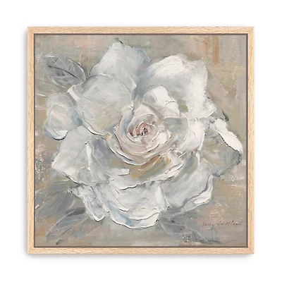 White Gardenia Flower Framed Canvas Art Print
