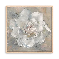 White Gardenia Flower Framed Canvas Art Print