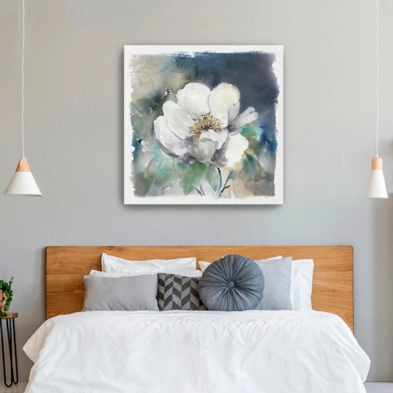 Whitewashed Peony Canvas Art Print