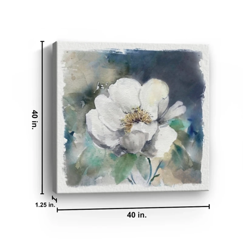 Whitewashed Peony Canvas Art Print
