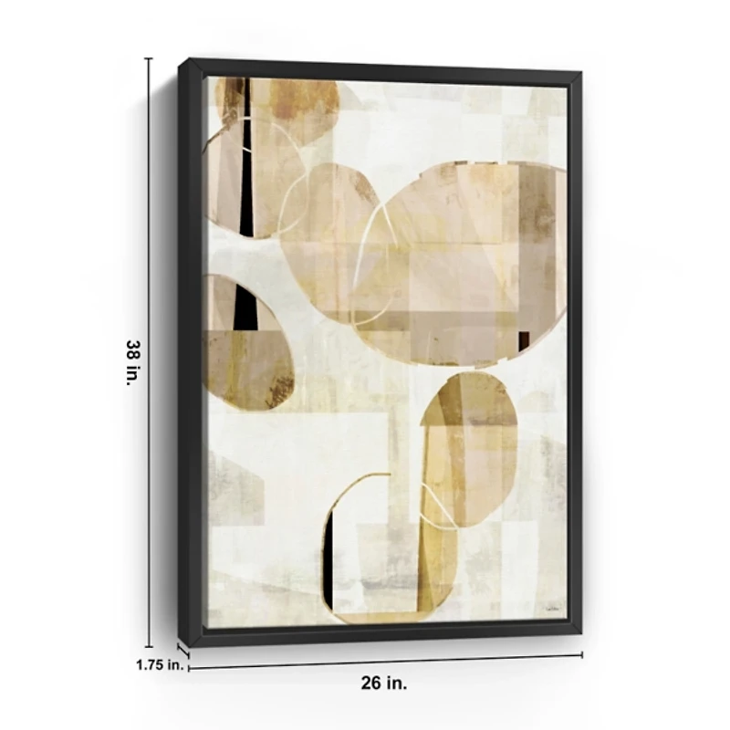 Brown and Tan Shapes Framed Canvas Art Print