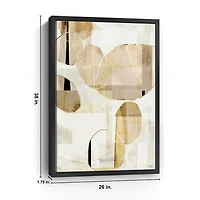 Brown and Tan Shapes Framed Canvas Art Print