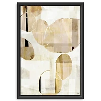 Brown and Tan Shapes Framed Canvas Art Print