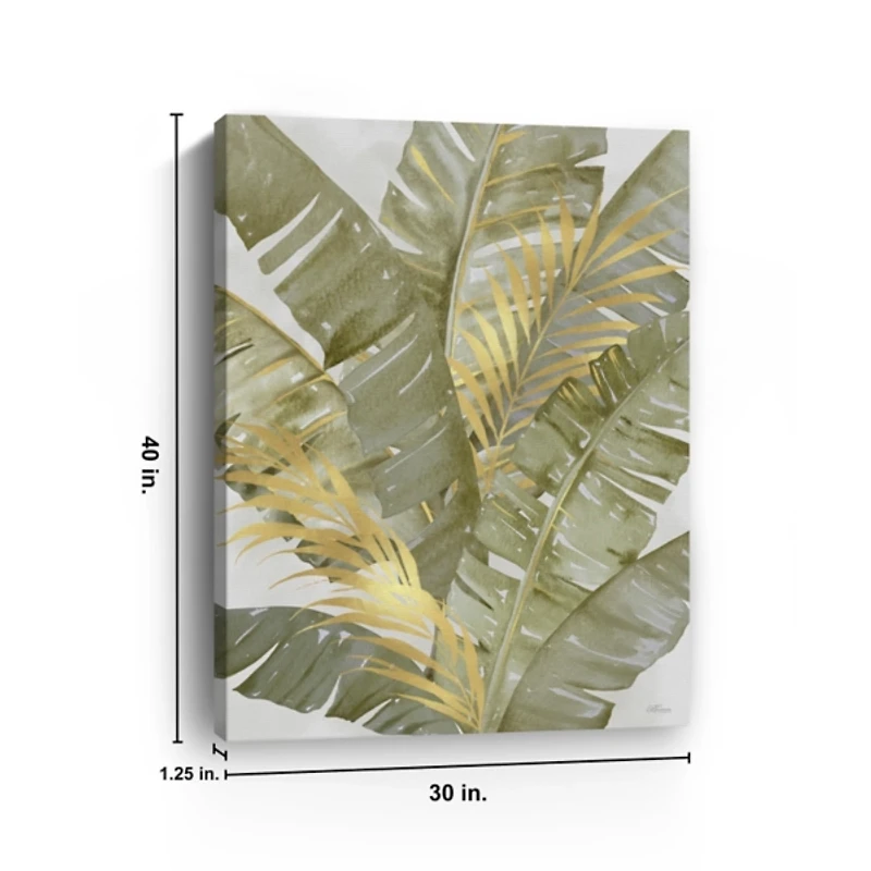 Touch of Gold Banana Leaves Canvas Art Print
