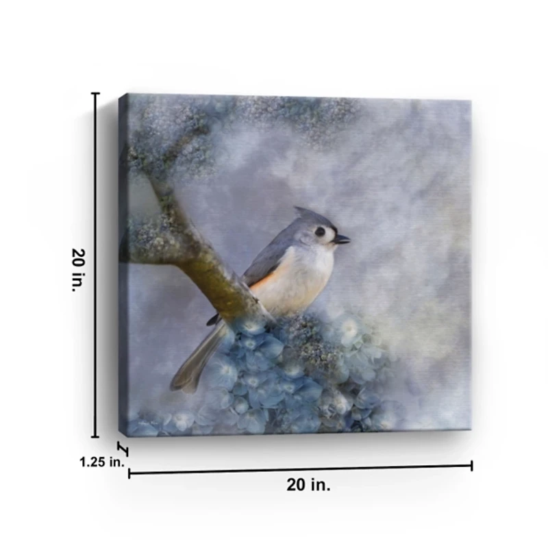 Tufted Titmouse Bird Canvas Art Print
