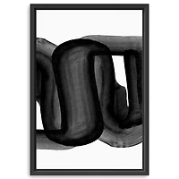 Black and White Flow Bend Framed Canvas Art Print