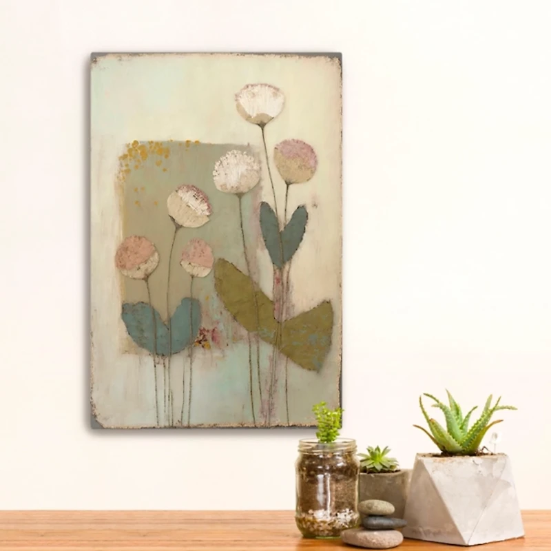 Blushcup Floral Encaustic Canvas Art Print