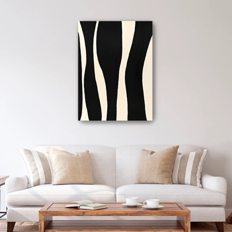 Black and White Striped Canvas Art Print