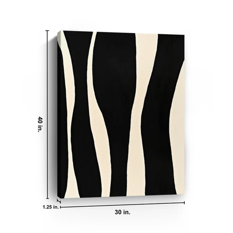 Black and White Striped Canvas Art Print