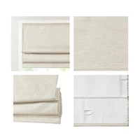 Ivory Faux Silk Room Darkening Roman Shade, 31 in.