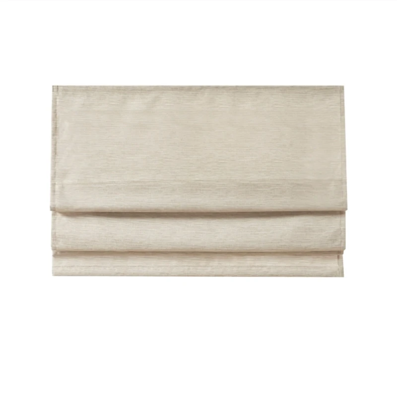 Ivory Faux Silk Room Darkening Roman Shade, 31 in.