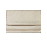 Ivory Faux Silk Room Darkening Roman Shade, 31 in.