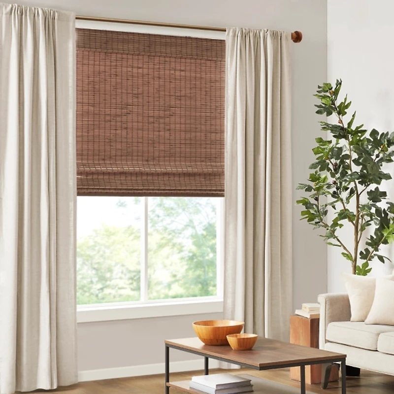 Brown Bamboo Light Filtering Roman Shade