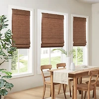 Brown Bamboo Light Filtering Roman Shade