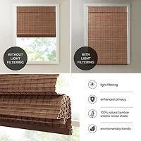 Brown Bamboo Light Filtering Roman Shade
