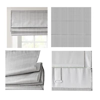 Gray Basketweave Cordless Roman Shade, 33 in.