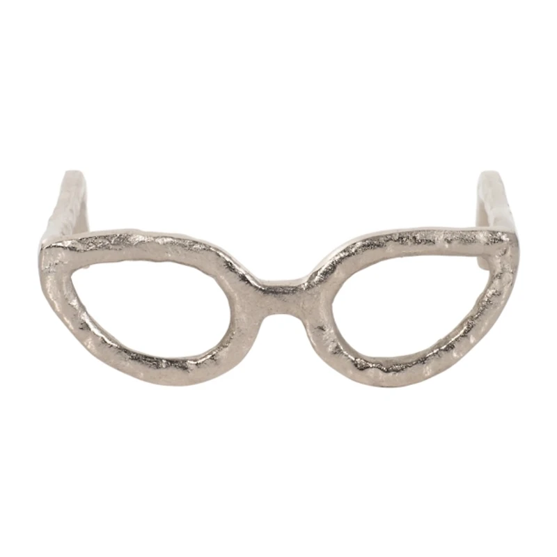 Silver Cat Eye Glasses Sculpture