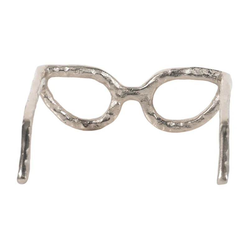 Silver Cat Eye Glasses Sculpture