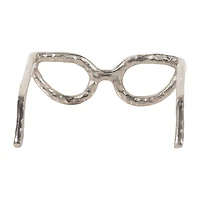 Silver Cat Eye Glasses Sculpture