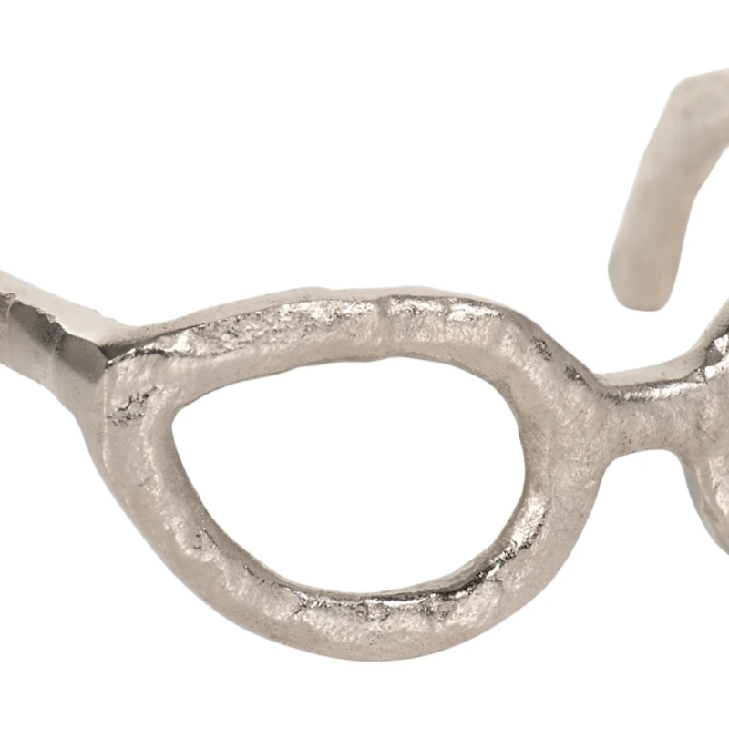 Silver Cat Eye Glasses Sculpture