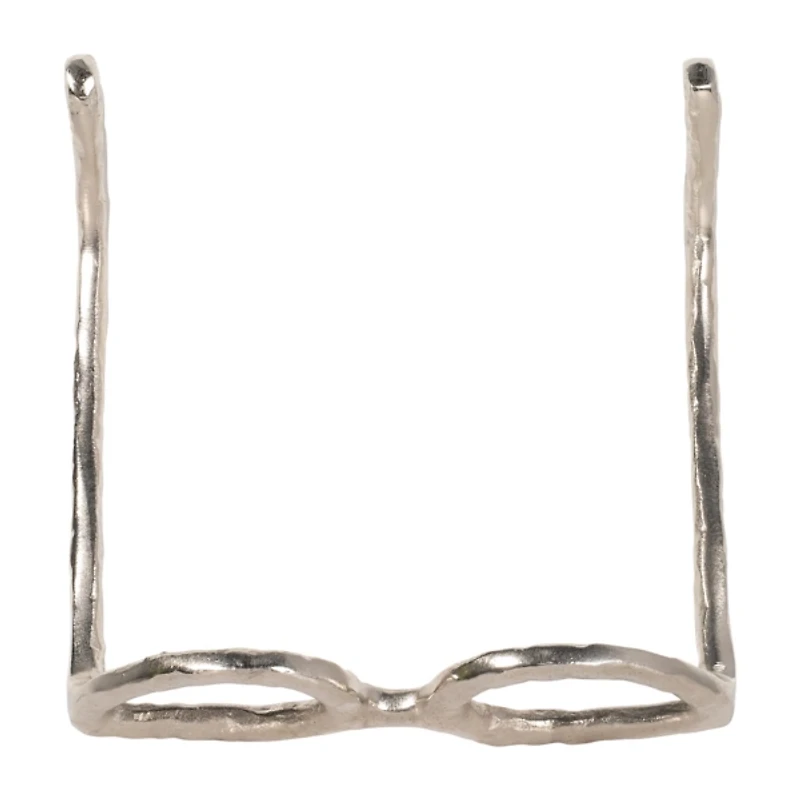 Silver Cat Eye Glasses Sculpture