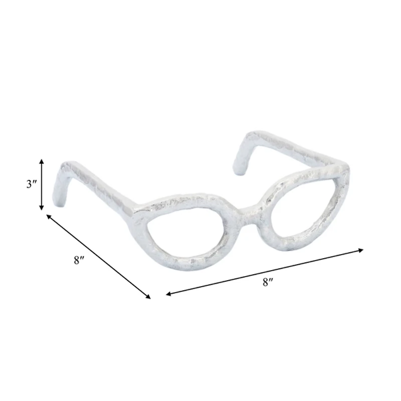 Silver Cat Eye Glasses Sculpture