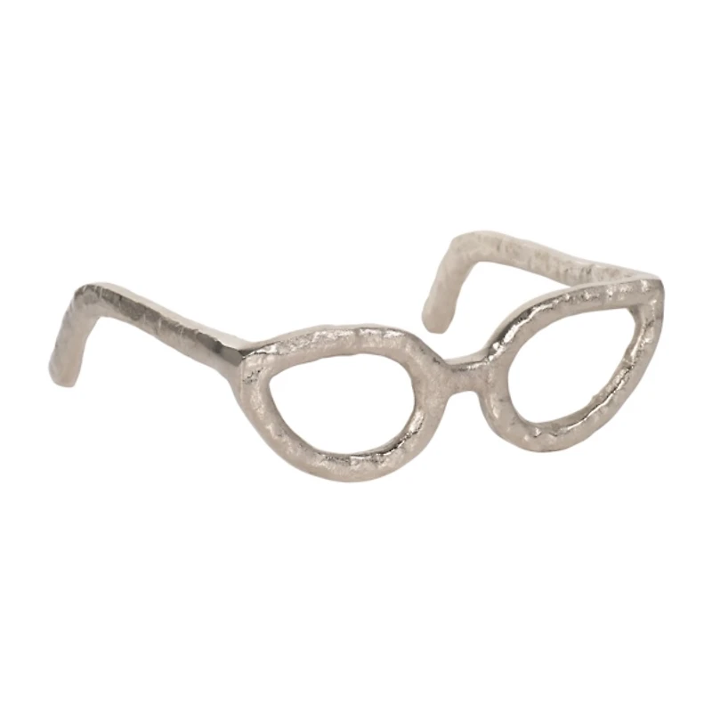 Silver Cat Eye Glasses Sculpture