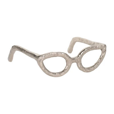 Silver Cat Eye Glasses Sculpture