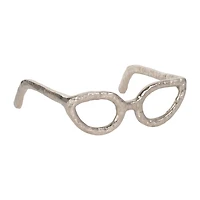 Silver Cat Eye Glasses Sculpture
