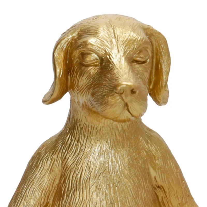 Gold Yoga Dog Statue