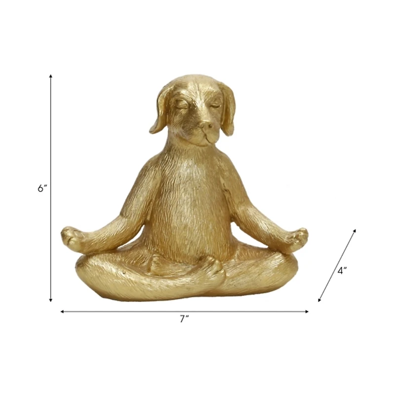 Gold Yoga Dog Statue