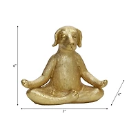Gold Yoga Dog Statue
