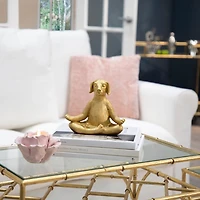 Gold Yoga Dog Statue