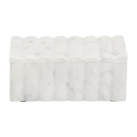 White Marble Ridged Box