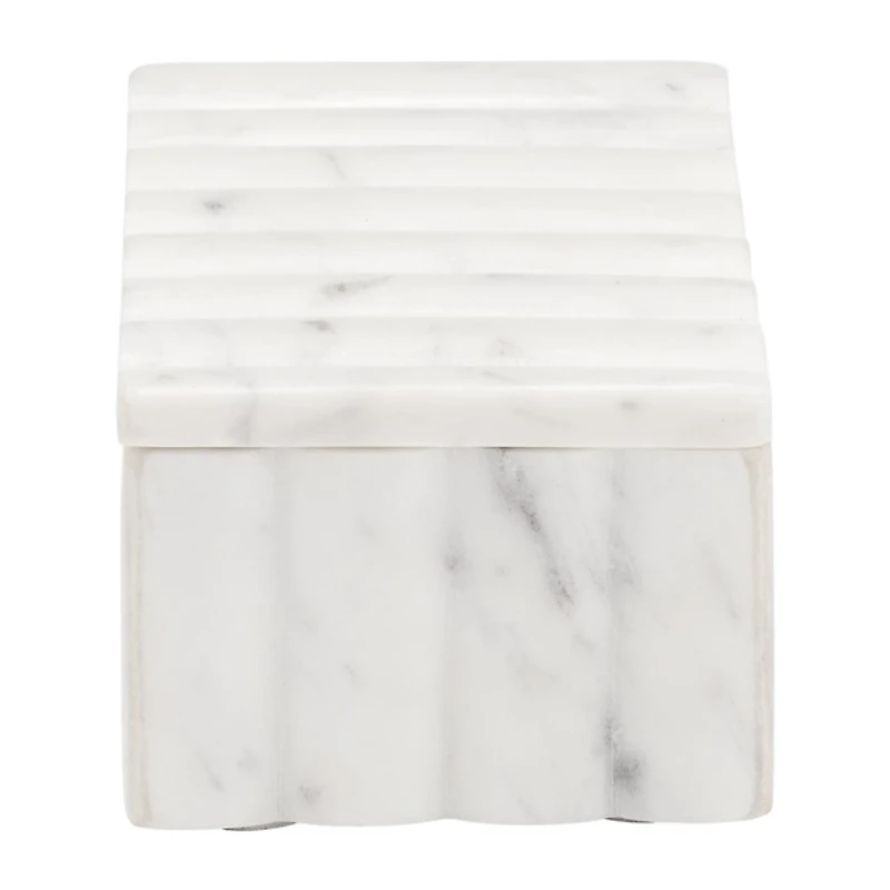 White Marble Ridged Box