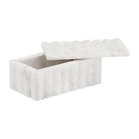 White Marble Ridged Box
