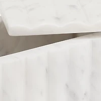 White Marble Ridged Box